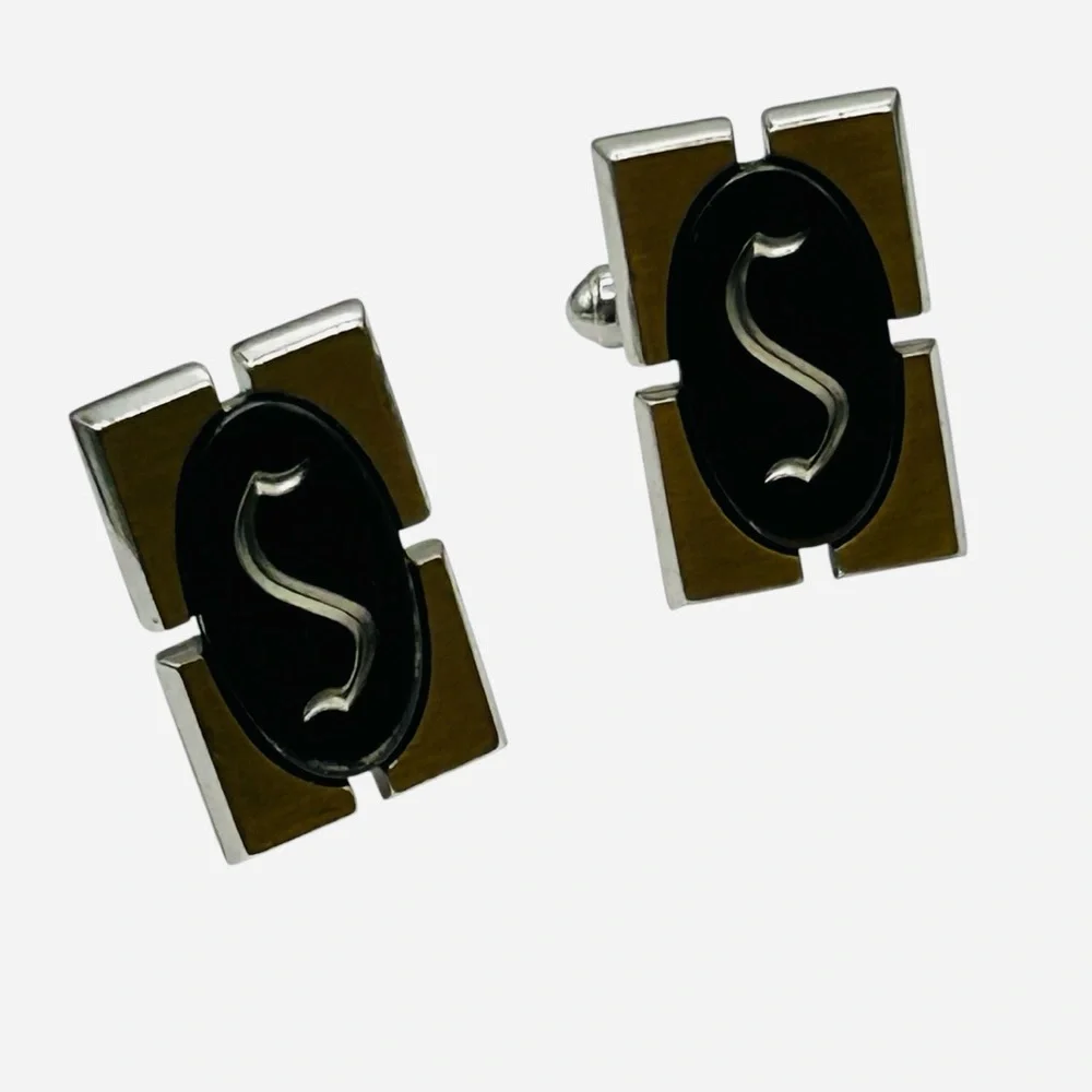Vintage Hickok S Initial Two Tone Cuff Links